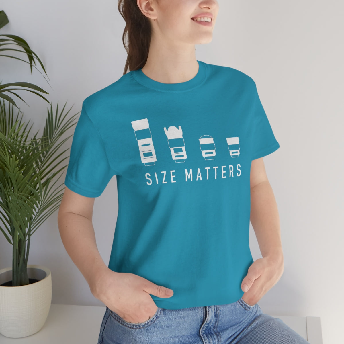 Size Matters - Light Print - Unisex Jersey Short Sleeve Tee