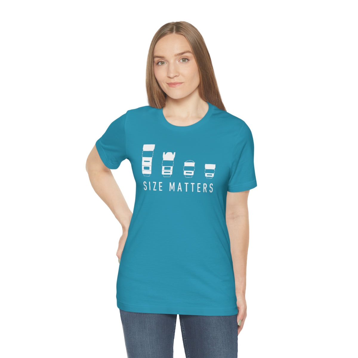 Size Matters - Light Print - Unisex Jersey Short Sleeve Tee